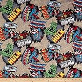 Springs Textiles Marvel Comics Cotton Comic Burst Fabric, Red, Fabric By The Yard