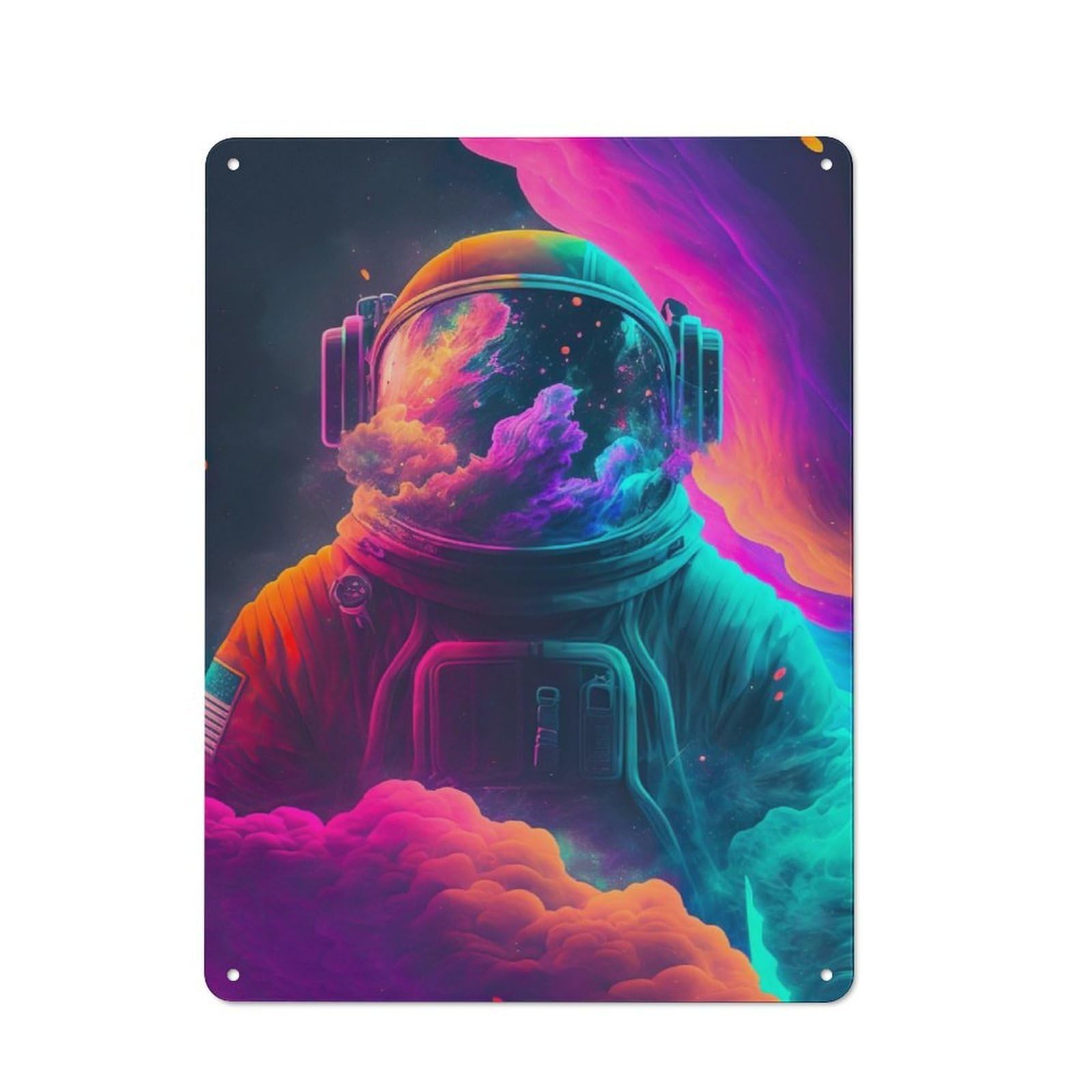 Junmoney Floating Among The Stars Modern Retro Metal Wall Art Sign 40X30cm, Studio Wall Art For Modern Home, Workshop, Office Or Cafe