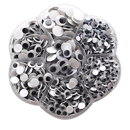 Googly Wiggle Eyes with Self Adhesive 700 Pieces Assorted Sizes 4 to 12mm DIY Scrapbooking Crafts Accessories