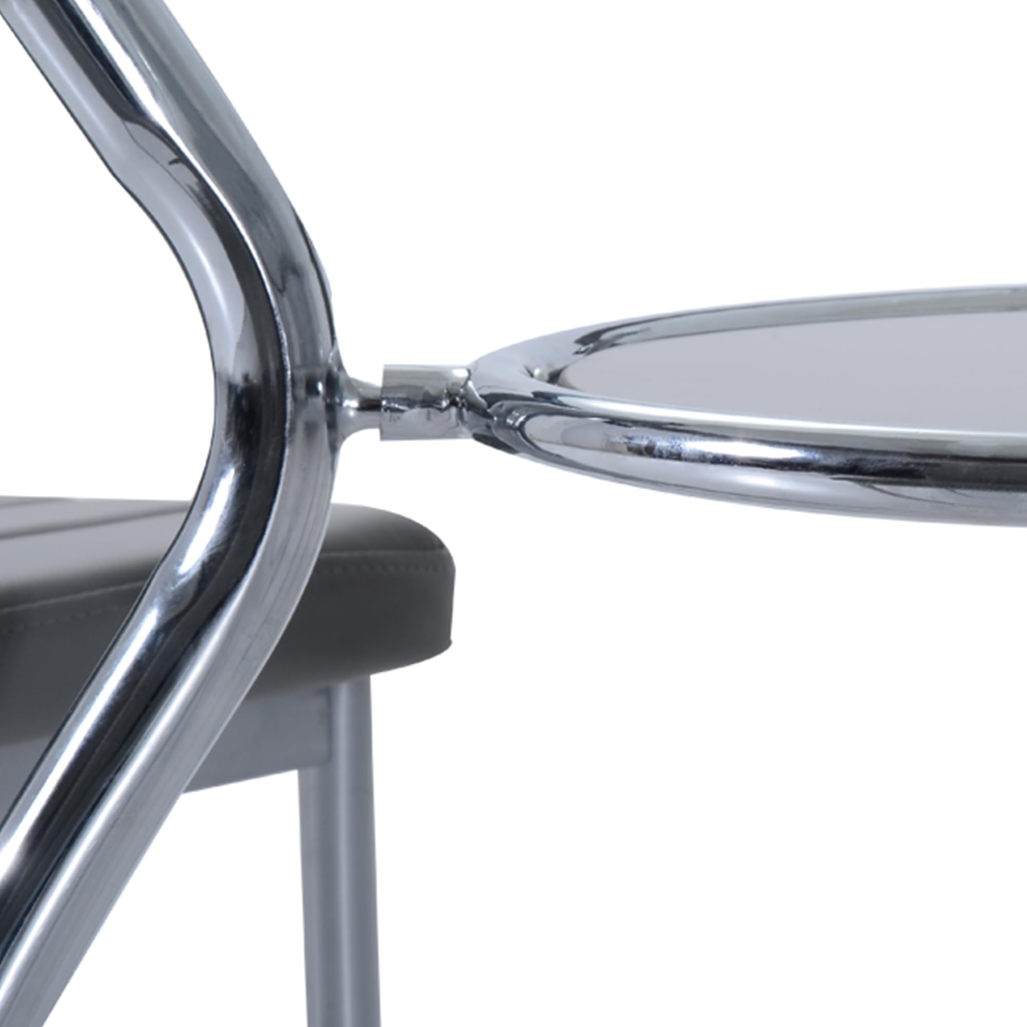 HOMCOM Conjunto de Mesa y Sillas de Comedor Juego de Mesa de Cocina con 4 Sillas con Tablero Vidrio Templado y Patas de Acero Carga 120 kg Gris