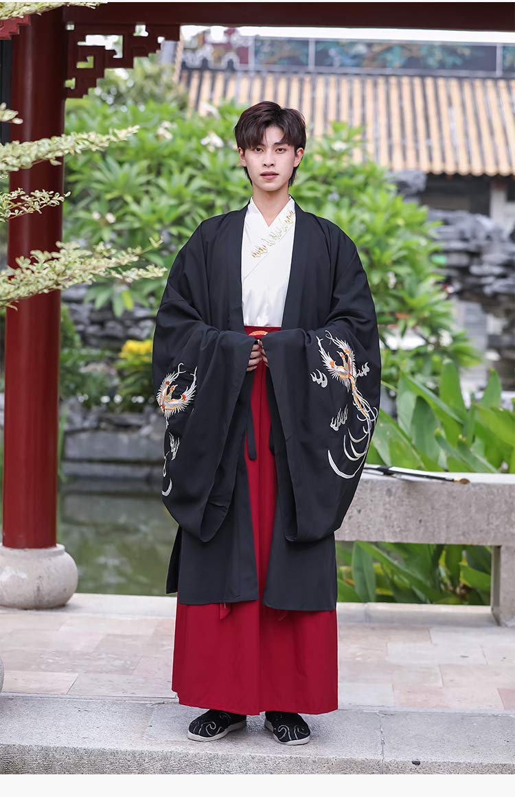 Amazon.co.jp: 漢王朝の服刺繍クロスカラー武道スタイルの大きなマント