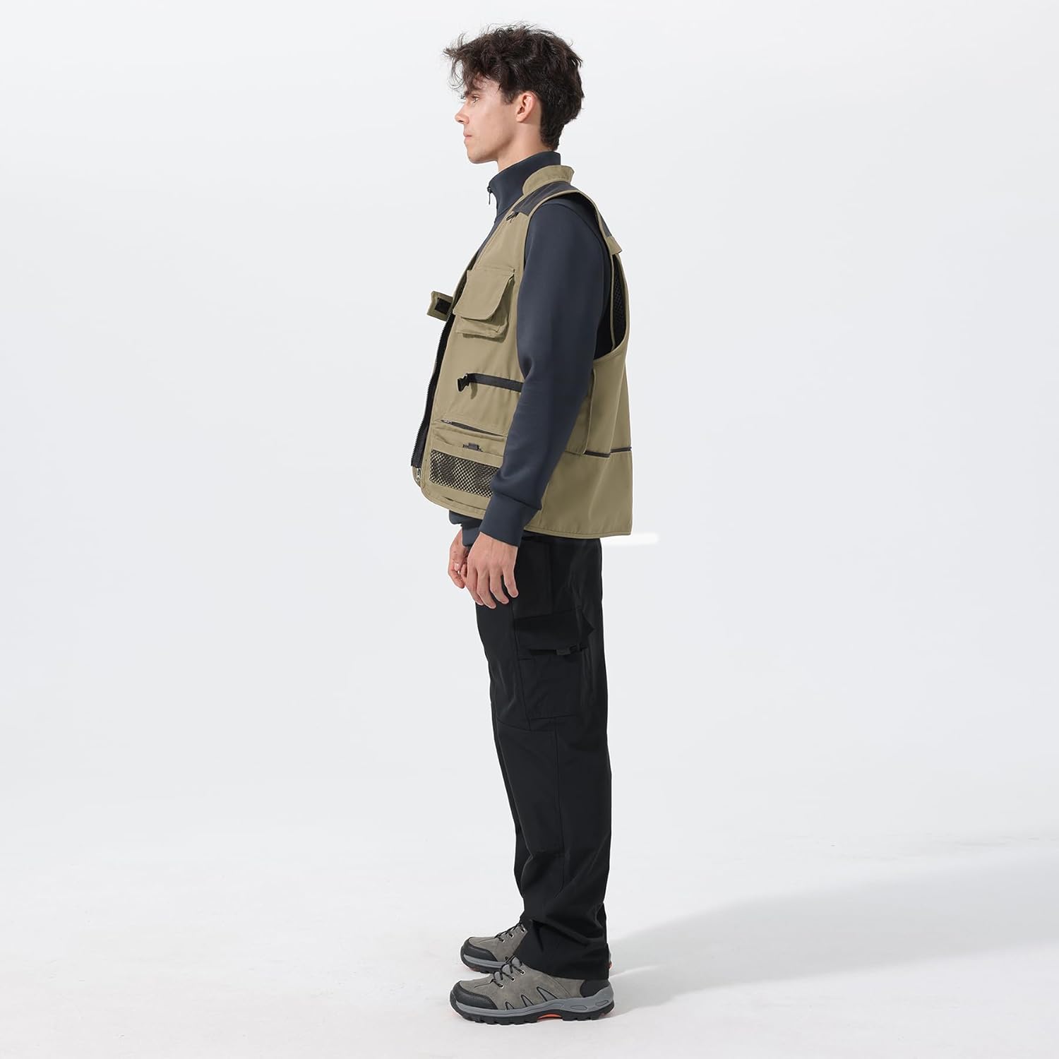 Men's Lightweight Fishing Vest Work Travel Cargo Vest Safari Multi Pockets for Casual Outdoor Jacket