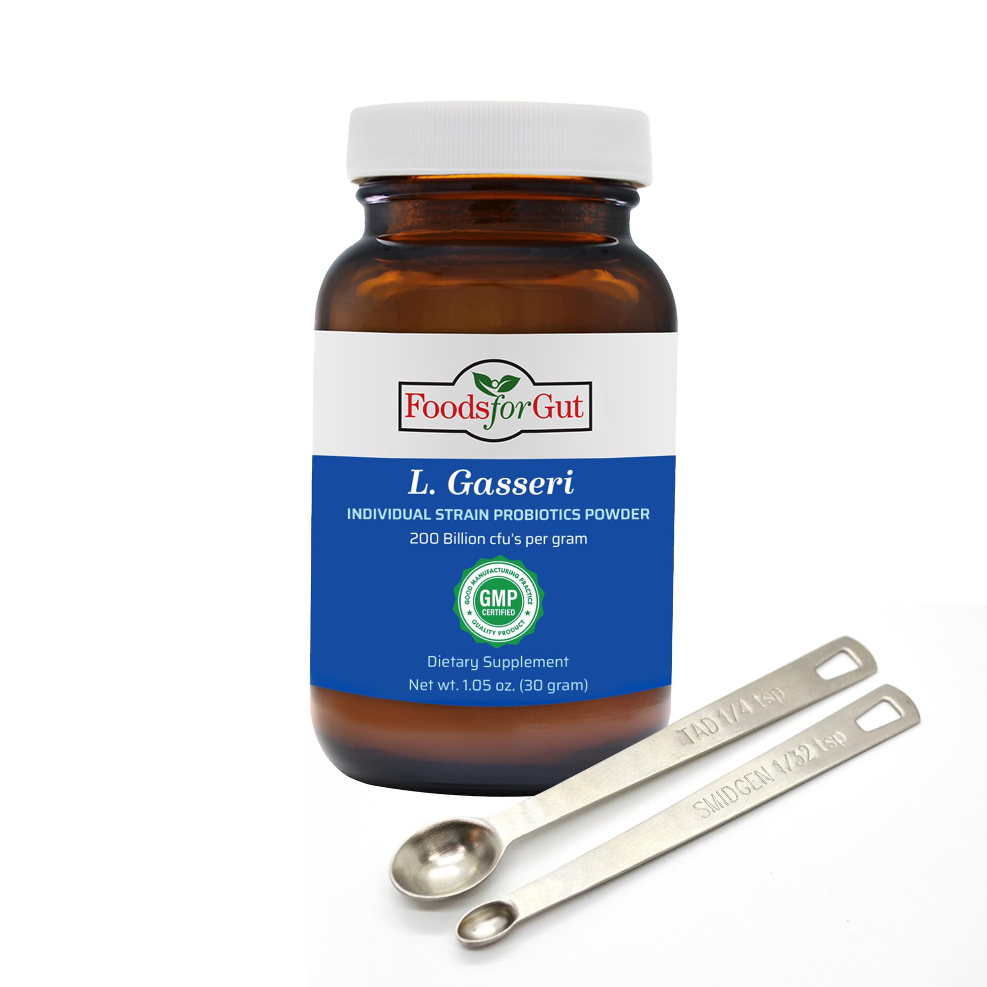 Foods For Gut Lactobacillus Gasseri Probiotic Powder 200 Billion cfu's | Made in USA | Weight Control | Promote a Well-Balanced microbiome | High Potency | L.Gasseri | 30 Grams (1.05 Oz)