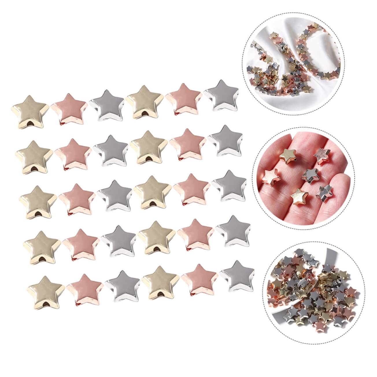 Lurrose 1200piezas Bolas Espaciadoras De Estrella Para Joyería De Abalorios De Diseño Estrella Para Pulseras y Collares Surtidos Manualidades Creativas