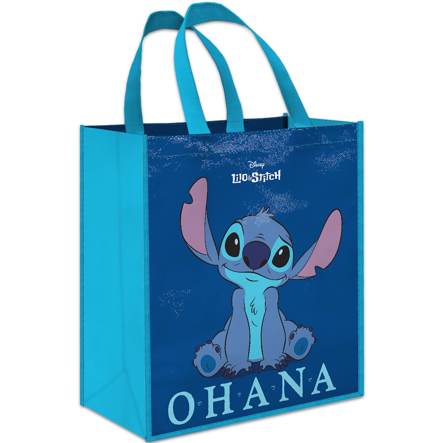 Disney Stitch Tote Bag Accessories Set with 15" Grocery Bag Featuring Stitch | Double-Sided Lilo and Stitch Reusable Bags Medium