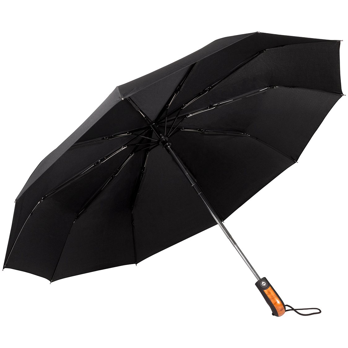 Golden Lemur Folding Umbrella Automatic for Men and Women. Compact, Reinforced, Windproof, Light and Resistant. Fast Drying Travel Umbrella for Car Easy Carry. Color Black