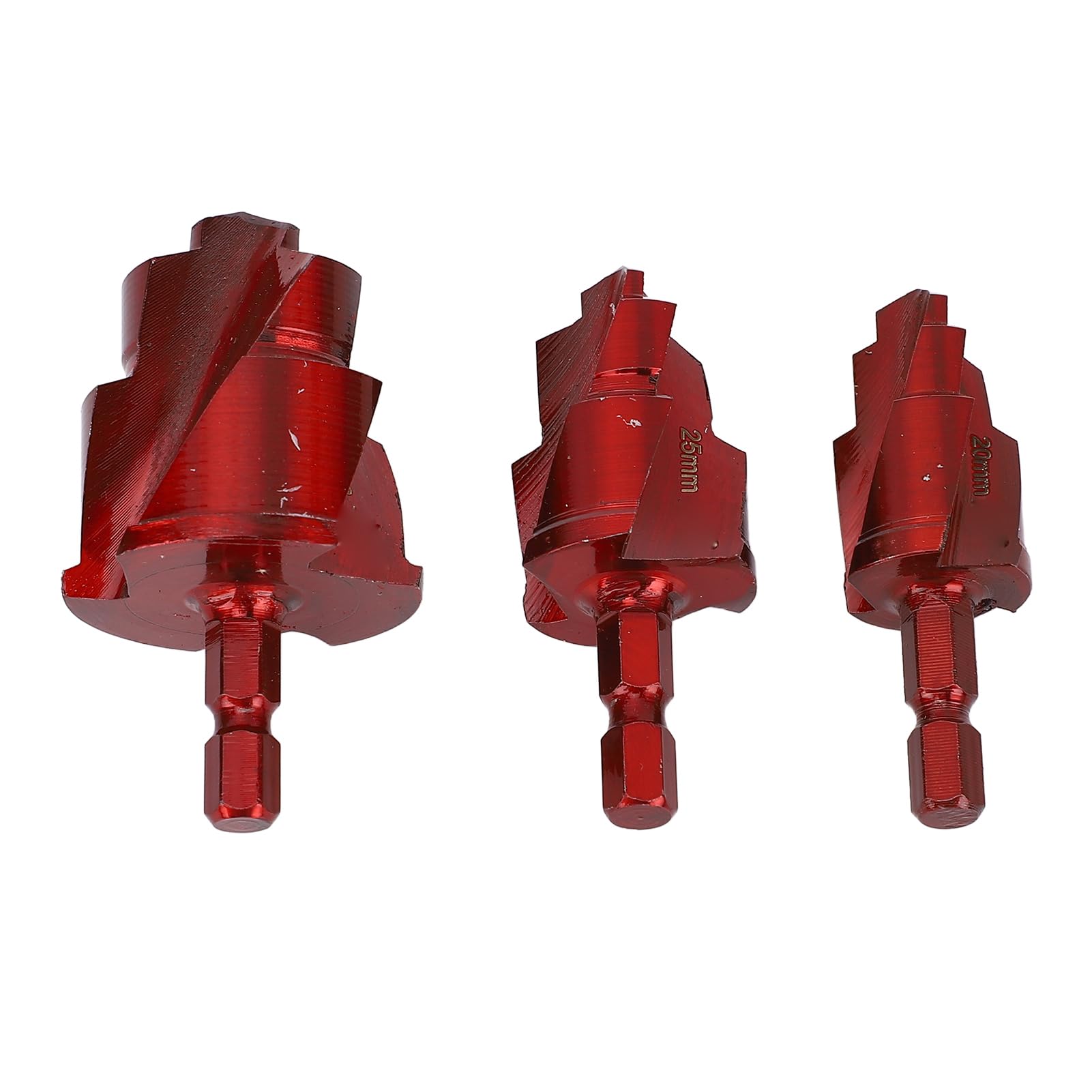 3PCS PPR Lifting Stepped Drill Bits, 19/24/31mm Expansion Drill Puncher Bits with 1/4 Inch Hex Shank, Pipe Reaming Step Drill Bit Set for PPR Water Pipe Tubes