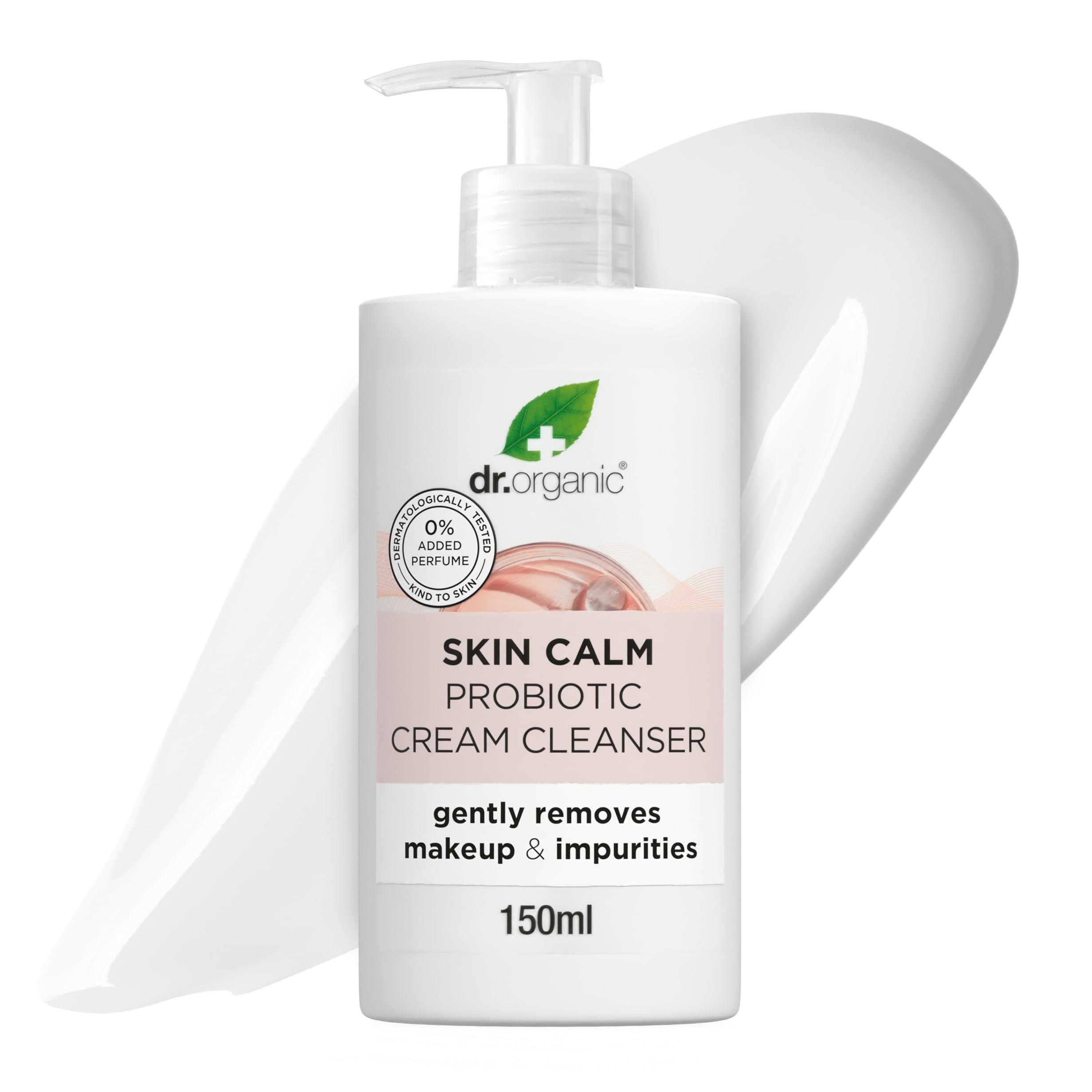 Dr Organic - Skin Calm Probiotic Cream Cleanser - Women's & Men's Skincare - For Redness, Dry, Sensitive & Irritable Skin - Vegan, Cruelty, Paraben & SLS Free - 150ml - 1 Pack