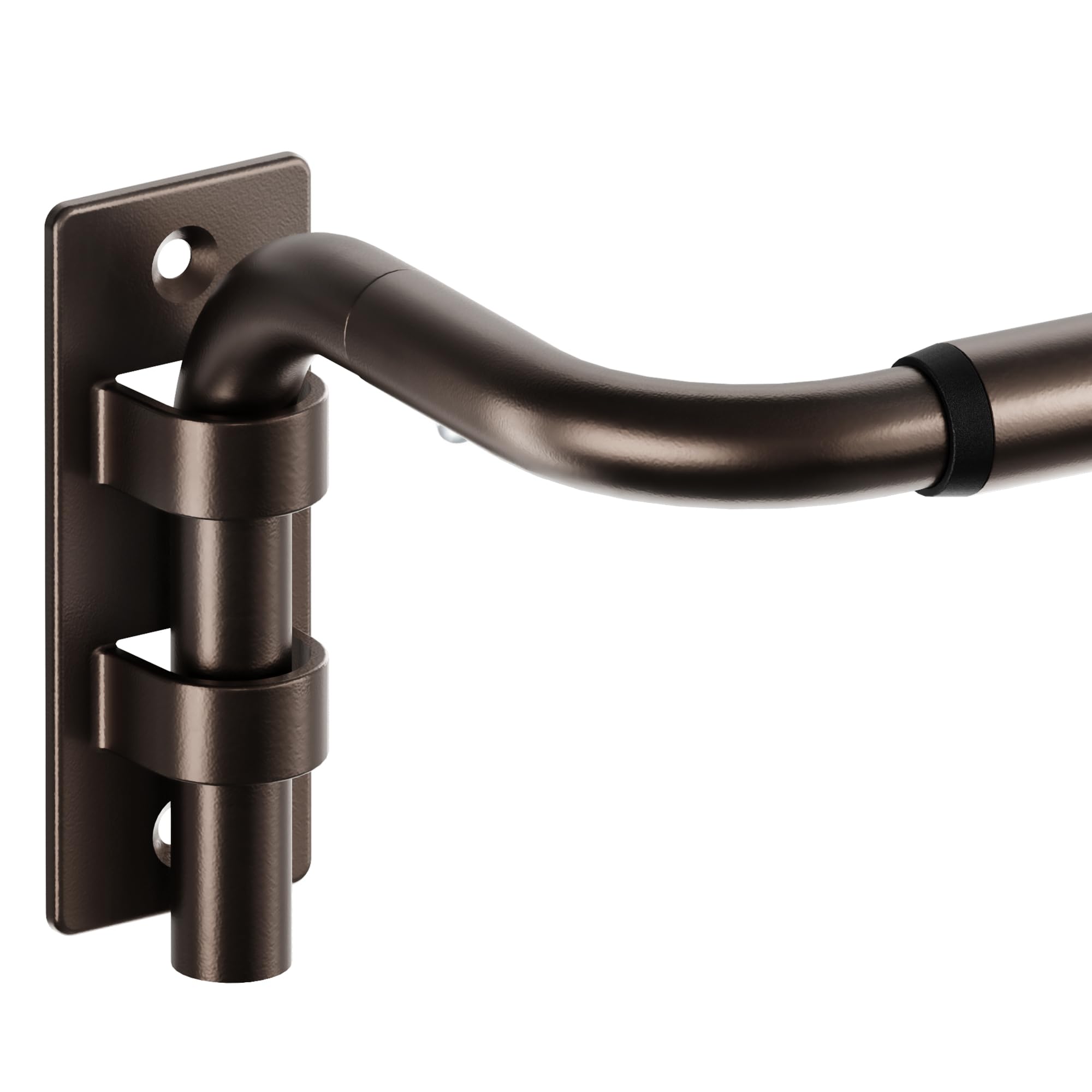 ENJOYBASICS Blackout Curtain rod for windows 48 to 84, Wrap Around Curtain Rods for Bedroom, Living Room, Adjustable from 30 to 86 Inches, Bronze