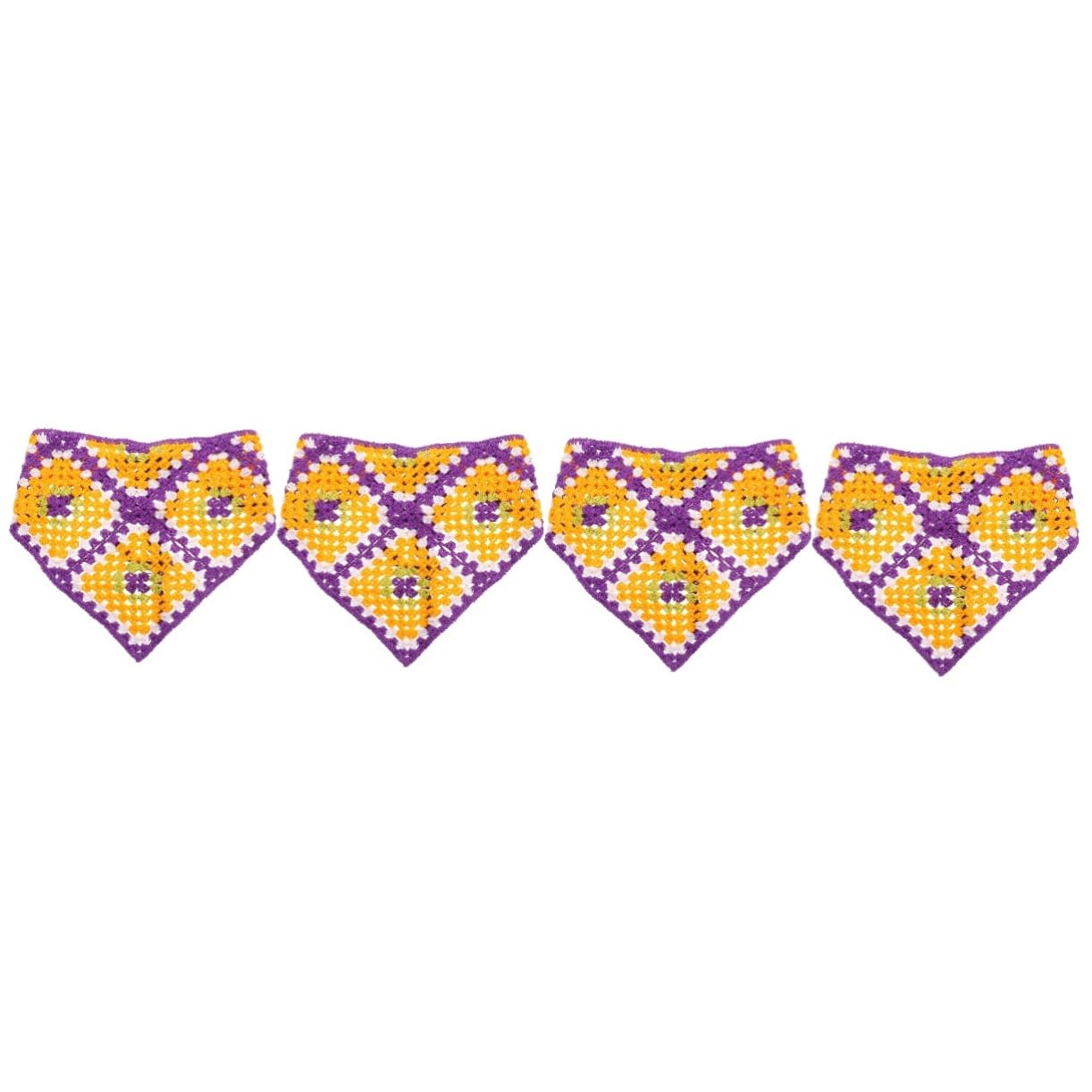 FRCOLOR 4 Pièces Bandeau Triangulaire Bandeau Turban Pour Femme Foulard Cheveux Élastiques à Cheveux Pour Femmes Dames Violet,mauve En Tissu Manquer Facile Accessoires Pour x