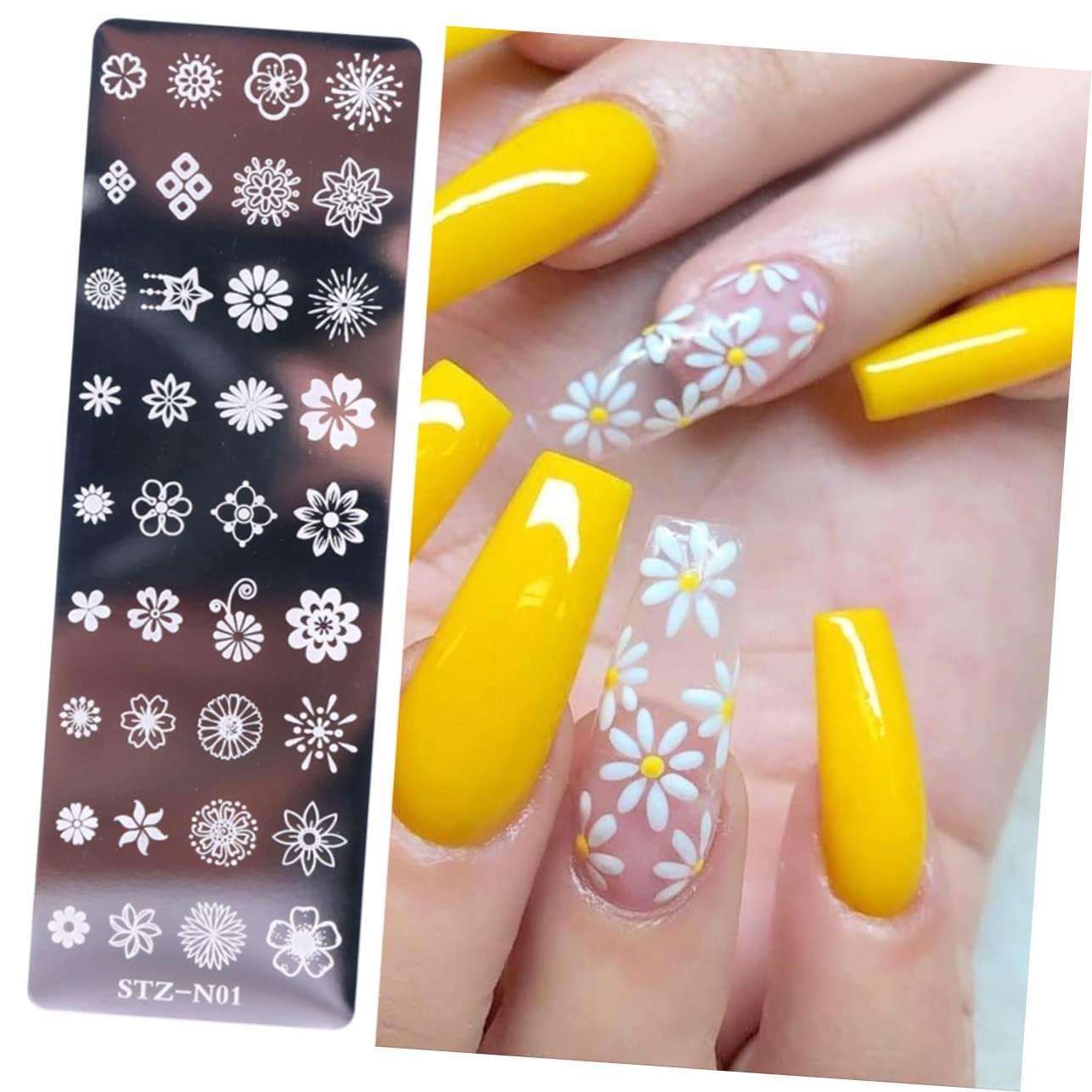 CALLARON 3 Set Piastre Stamping Unghie Acciaio Inossidabile Con Floreali E Farfalle Per Nail Art Creativa E Per Manicure E Speciali 6 Pezzi*3