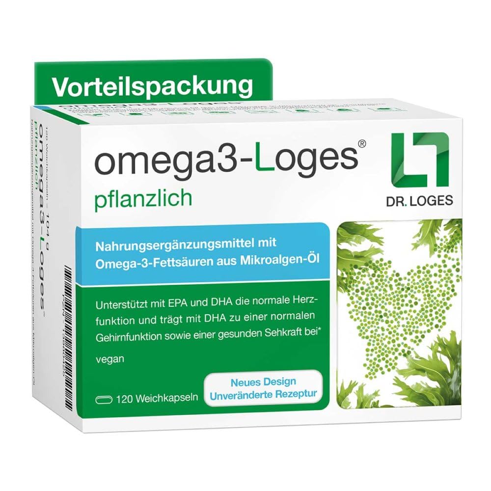 omega3-Loges pflanzlich - 120 Kapseln - Omega-3 aus Mikroalgen-Öl