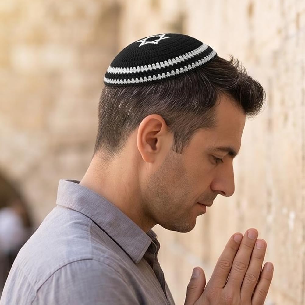 Kipá De Punto Bordada Yarmulke Kipá Judía Yarmulka Sombrero Yarmulka Hombres O Niños