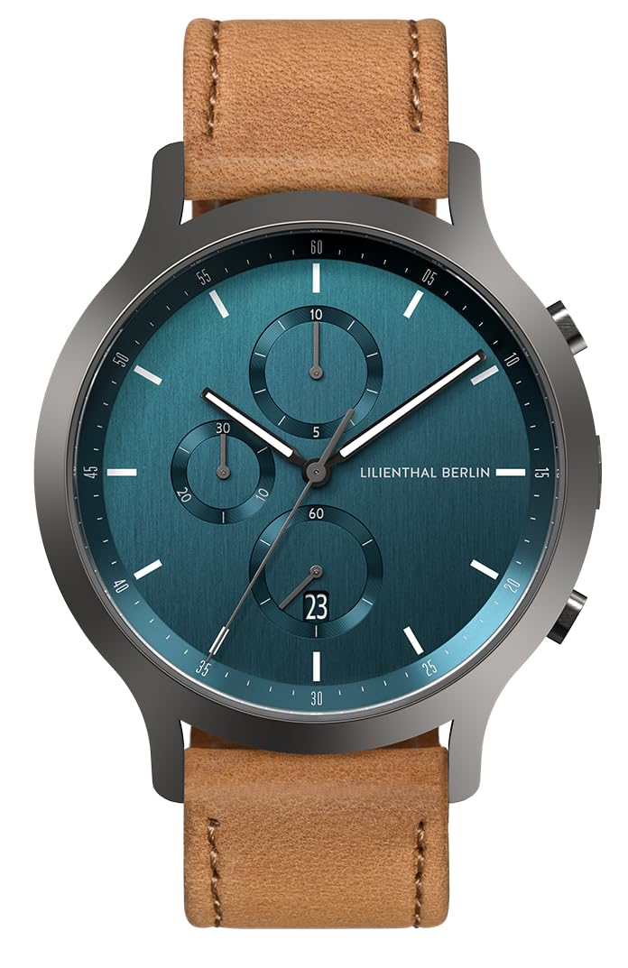 Lilienthal Berlin Chronograph Myth in anthrazit – Herrenuhr aus Chirurgenstahl mit einem Quarzuhrwerk & saphirgehärtetem Mineralglas – 42,5 mm