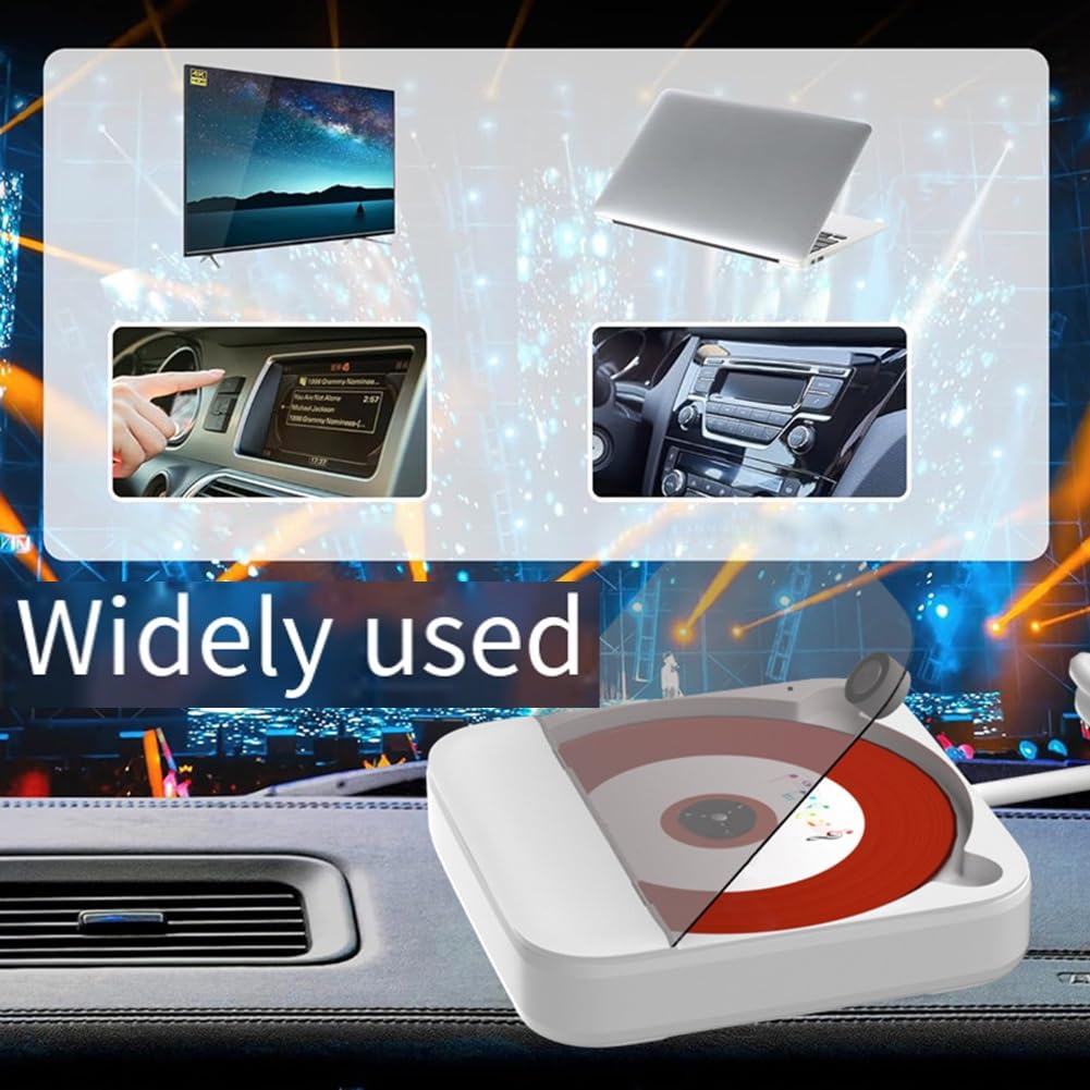 Mini lettore CD per auto, porta USB/AUX esterno, connessione senza perdite, audio Line Play, lettore CD portatile