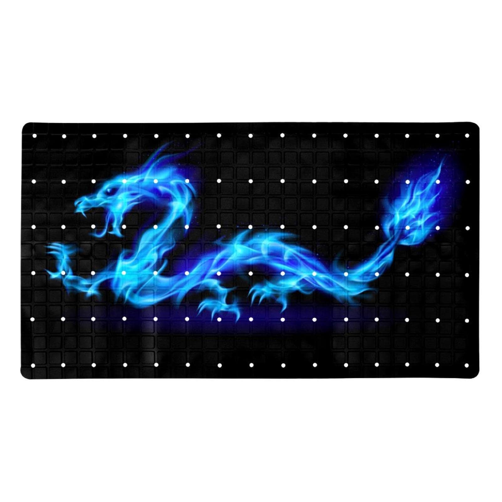 Tapis de douche antidérapant évacuation d'eau baignoire dragon bleu enfant