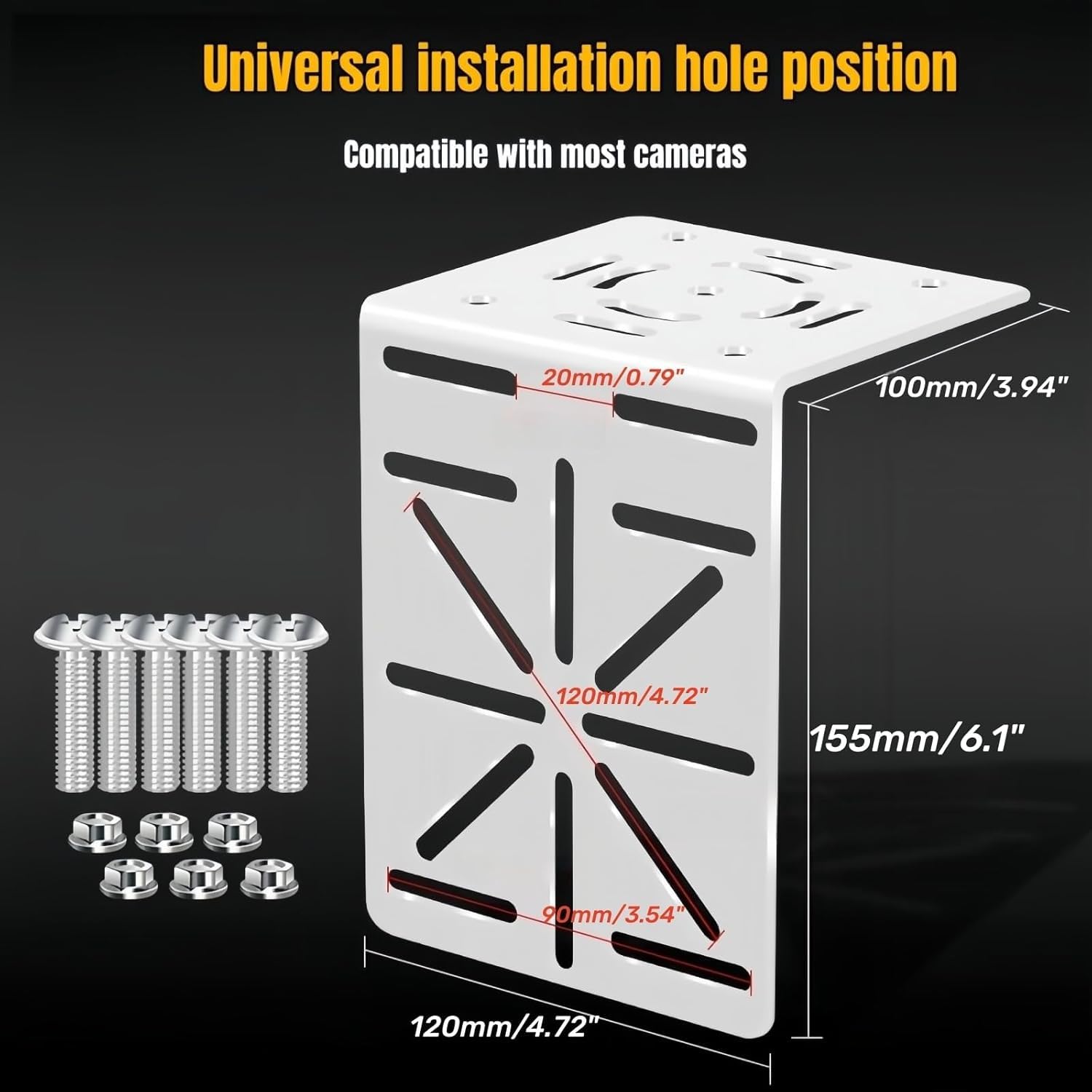 Soporte de pared de seguridad CCTV con pico de pato y adaptador en forma de L para cámaras domo y paneles solares, incluye 2 bridas adicionales de 30 cm
