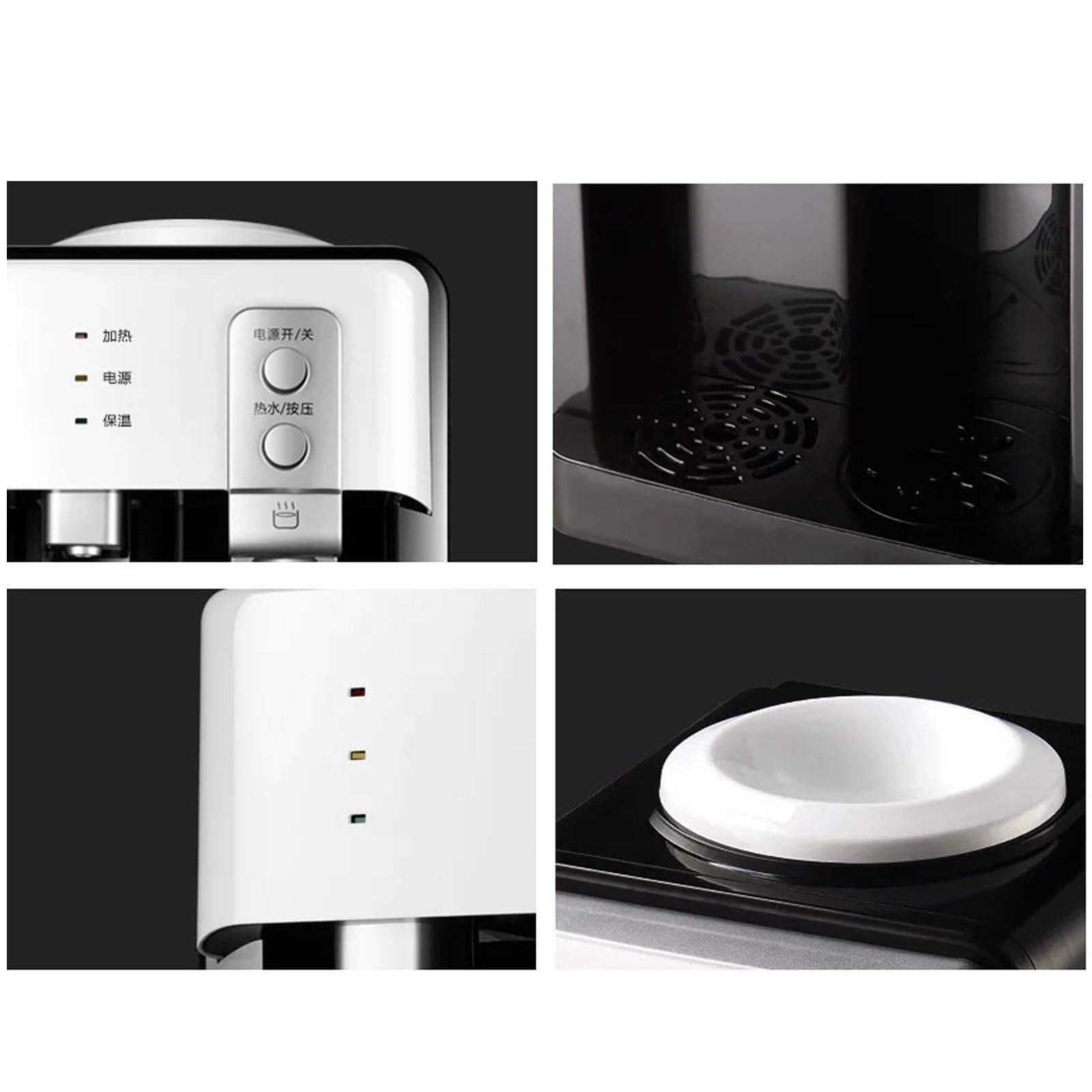 Fontaine à Eau avec Machine à glaçons, Distributeur d'eau Chaude et Froide à Chargement par Le Haut, Installation Facile, Petite Fontaine de Bureau for la Maison, Le Bureau ou Le dortoir