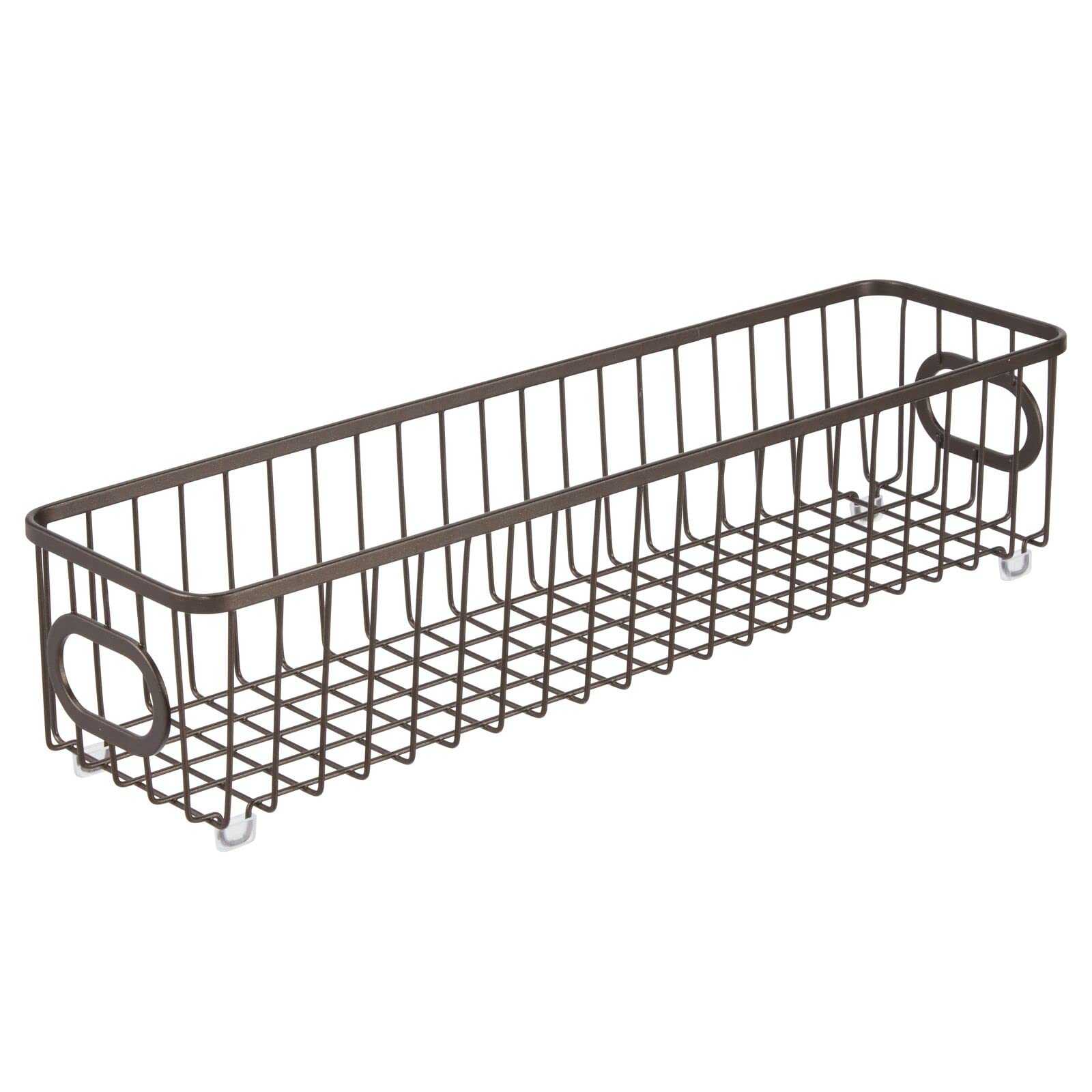 mDesign 4er-Set Küchenkorb aus Metall – flexibler Aufbewahrungskorb für die Küche, Vorratskammer etc. – kompakter und universeller Drahtkorb mit Griffen – bronzefarben