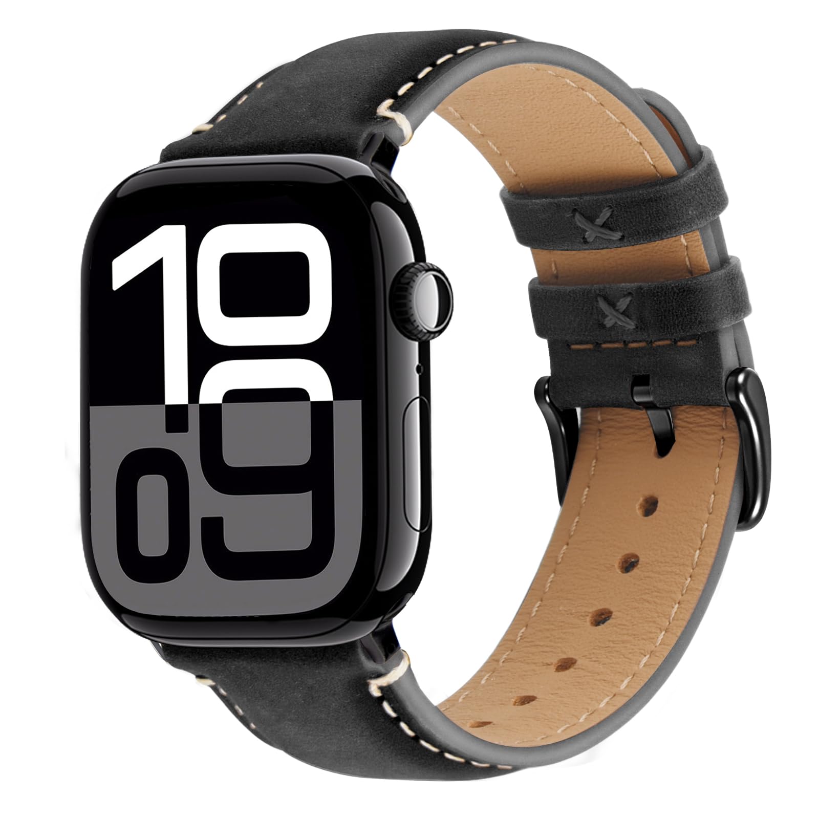 Wristitani Genuine Leather Strap for Apple Watch 44/45/46/49mm for Men