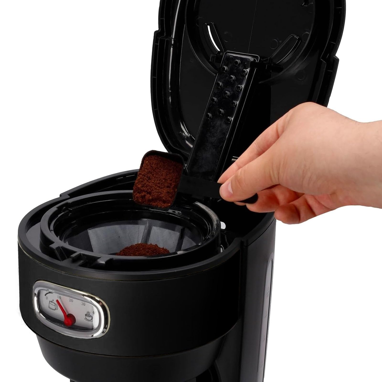 Westinghouse Rétro Cafetière Filtre, Cafetière Pour 10 Tasses, Carafe en Verre, Filtre Permanent, Système Anti-Goutte, Fonction Maintien au Chaud, Noir