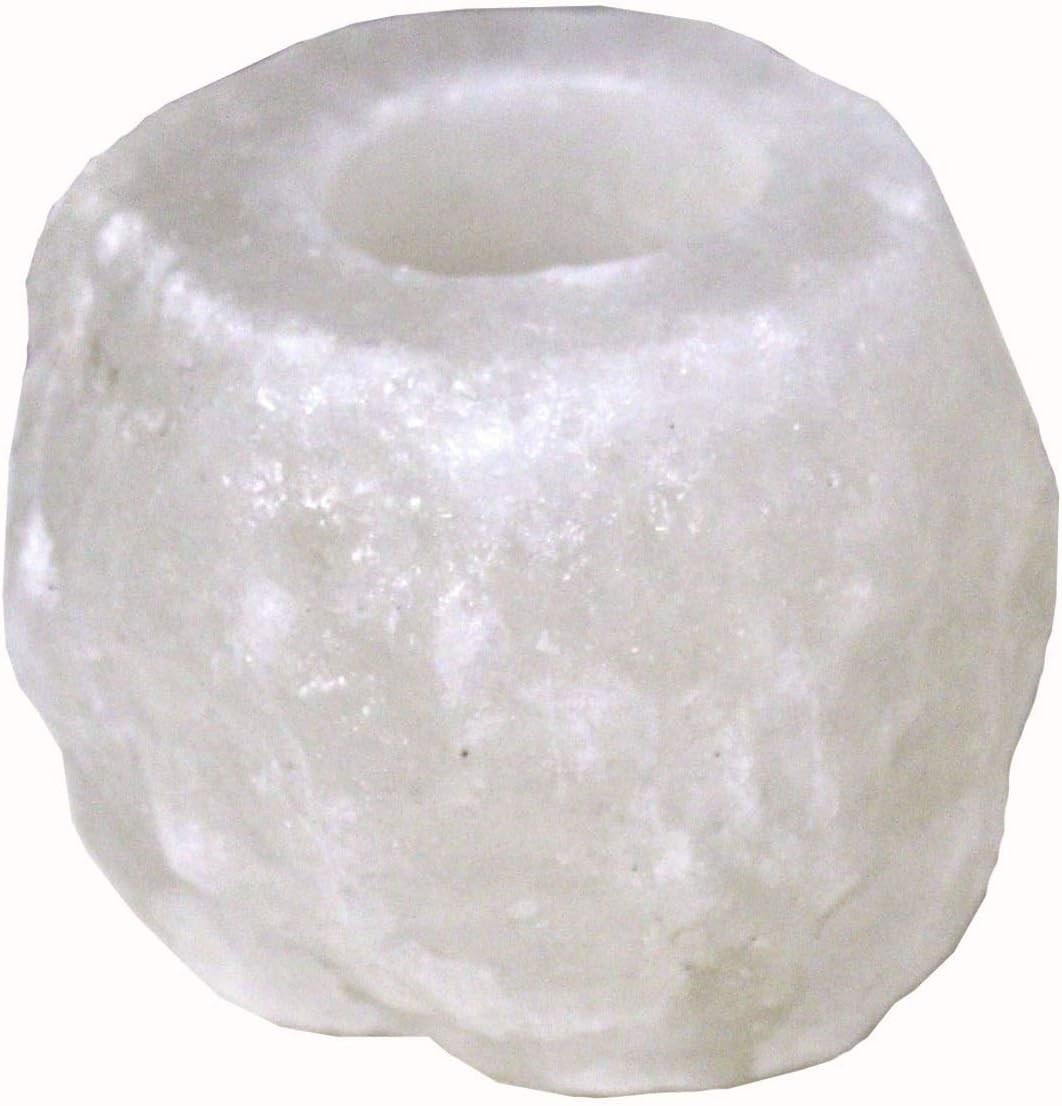 Himalayan White Salt Rock Crystal Very Rare Item (2X White Salt Candle Holder)