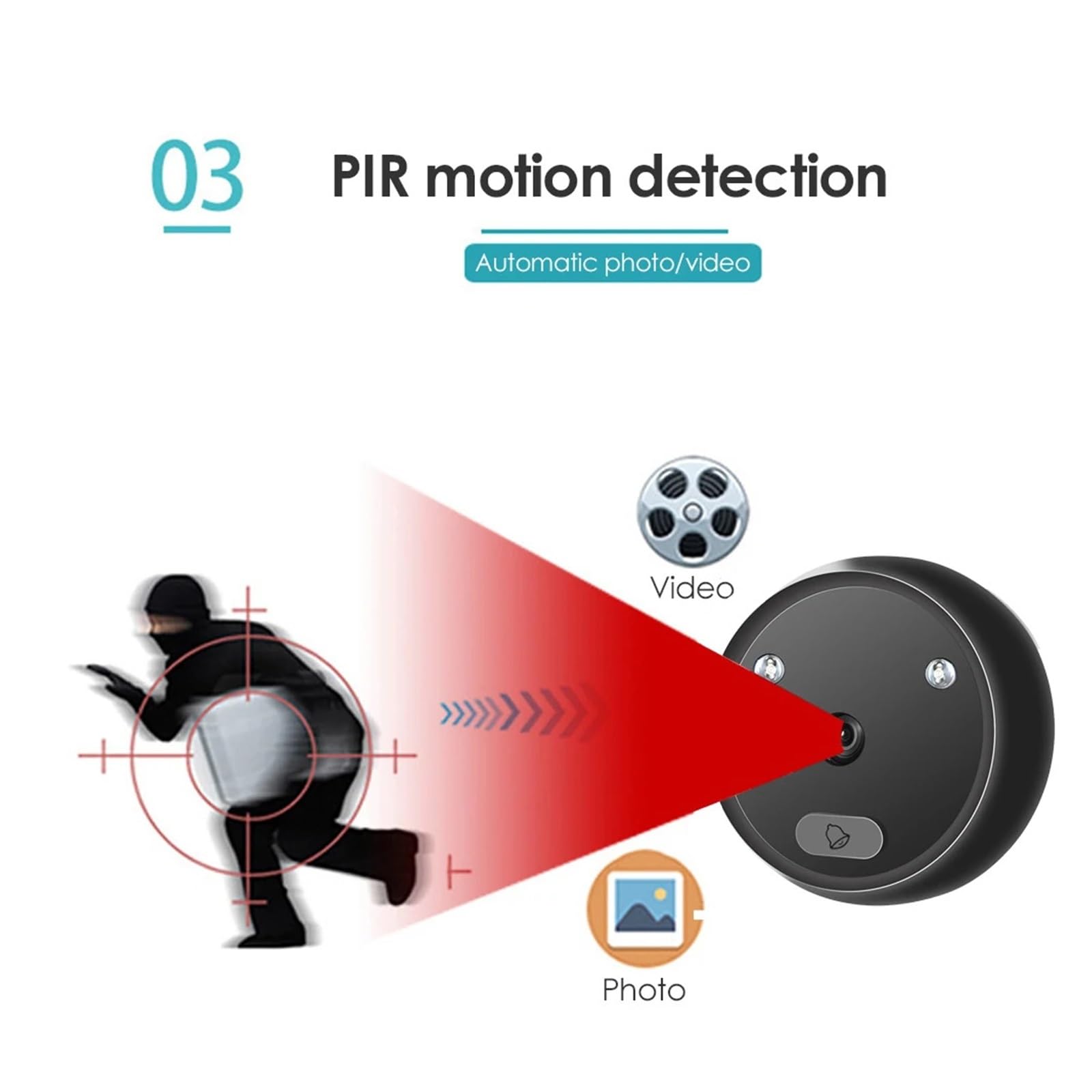 Alarma/bienvenida Timbre inteligente Timbre digital de 2,4 pulgadas