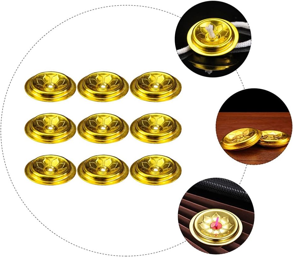 DOITOOL Floating Wick Holders for Oil Lamps: 9PCS Aluminum Round Floating Wick Holder Oil Lamp Disc Holder Candle Float Stand Rack for Home Temple Buddhist Supplies - 1.5inch