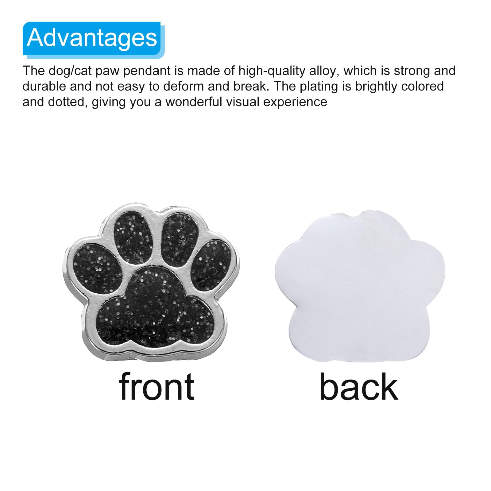PATIKIL Animal Cat Dog Paw Print Charm - Image 4