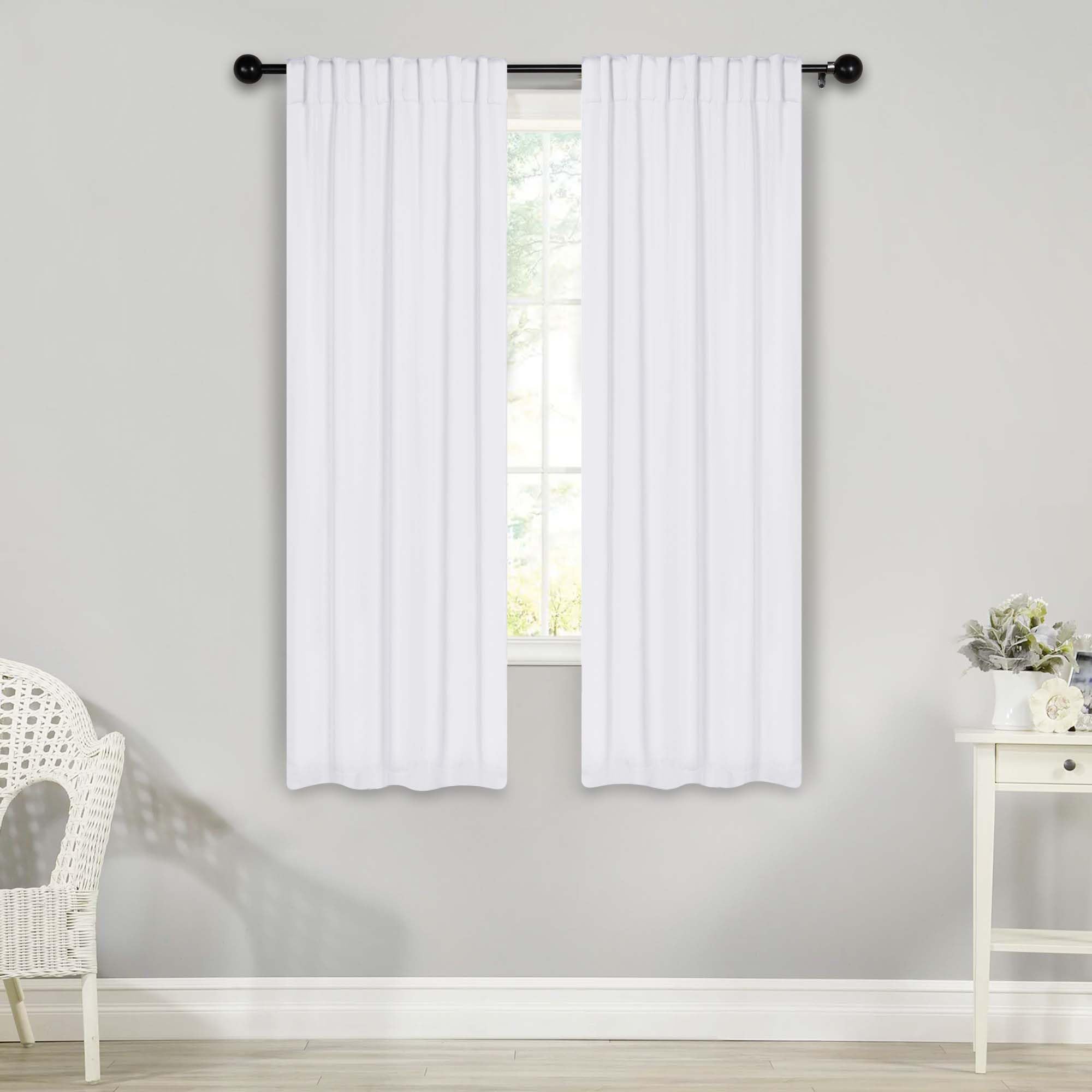 Rideaux occultants pour chambre et salon blanc neige isolant 66x160 cm