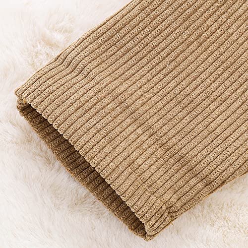 Baby Boy Girl Corduroy Overalls Solid Suspender Bib Pants One-Piece Strap Jumpsuit Pocket Fall (Khaki, 6-12 Months)3