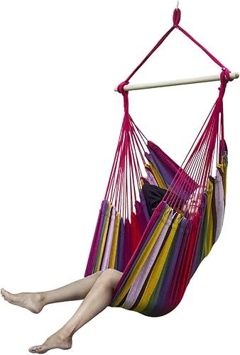 Sorbus - Hamaca columpio tipo silla brasileña grande para cualquier espacio interior o exterior, Multicolor
