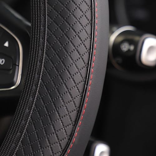 Miniatura 4 de AUCELI Funda para volante de automóvil, protector de cuero para volante de automóvil, accesorios de protección interior antideslizante para hombres