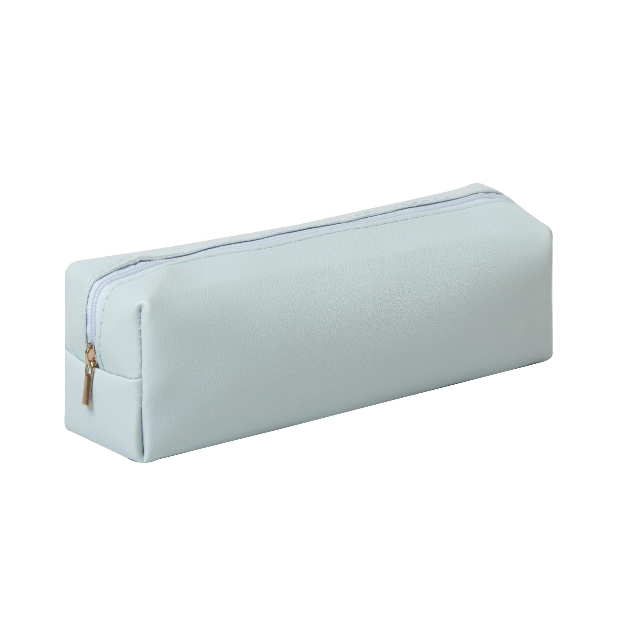 Fufumin Pencil Case Cosmetic Pouch PU Leather Zipper Pen Case for Pen and Pencils (Blue) — image 1