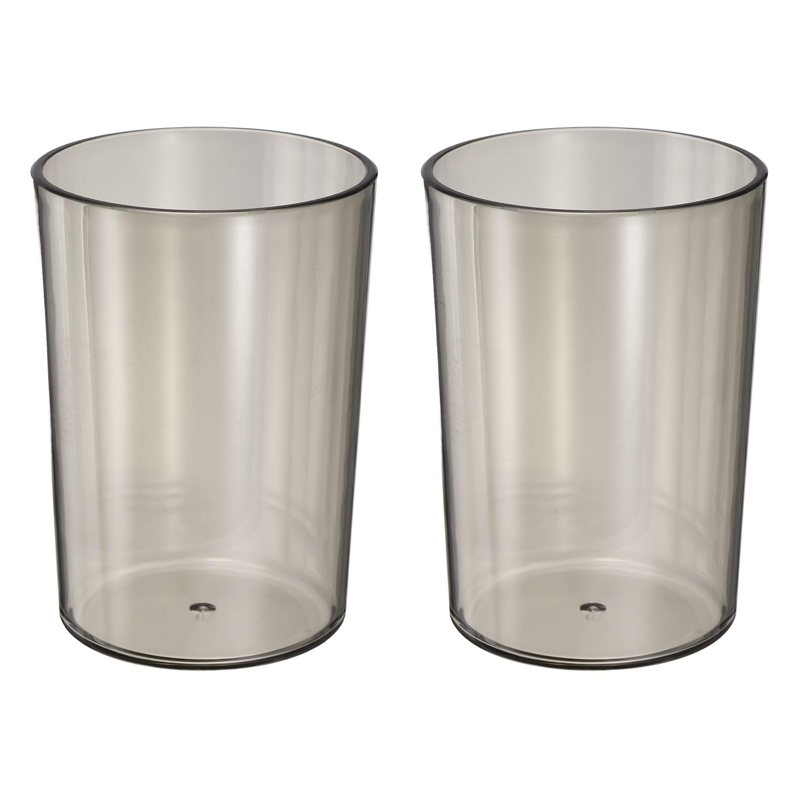 sourcing map 2Pcs Bathroom Tumbler, 350ml (11.83 Oz) Toothbrush Cups Unbreakable Solid Color Plastic Mouthwash Cup Stackable Reusable Tumbler for Home Travel Daily Drinking Brushing, Gray