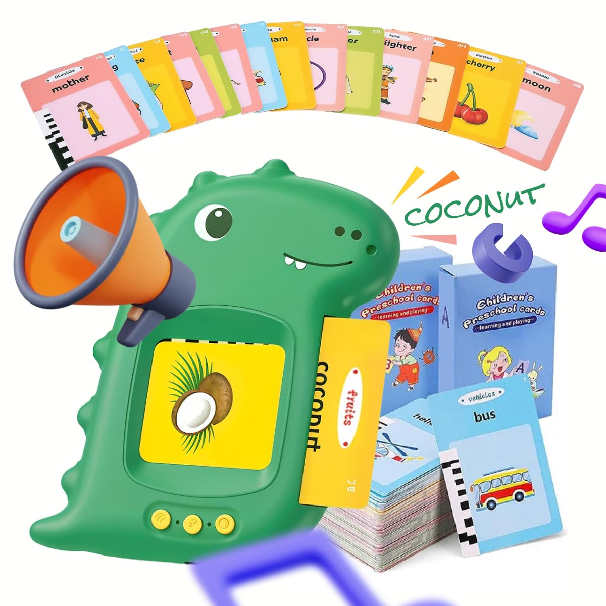 Interactive Educational Flash Card Reader for Kids - Bilingual Early Learning Toy for Toddlers & Preschoolers, Language Development, Reading & Math Flash Cards, Fun Learning Tool - Image 6