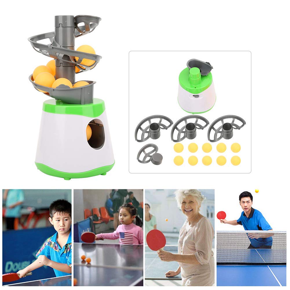 Máquina de Tiro de Pong, Robot de Tenis de Mesa, Entrenador Portátil ABS con Lanzador Automático