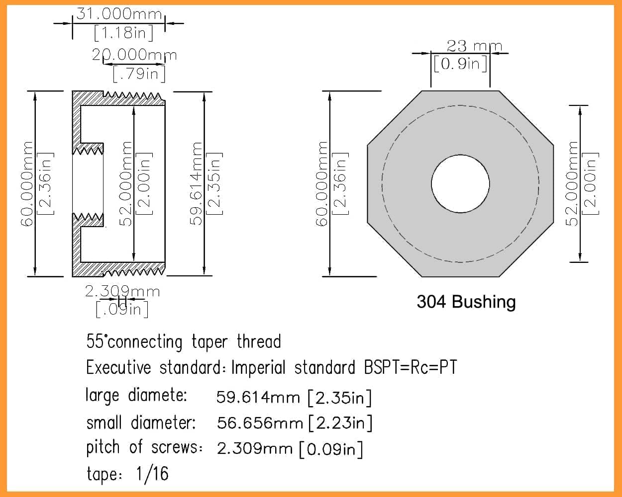 2" Drum Faucet 3/4 inch Brass Barrel Faucet with EPDM Gasket for 55 Gallon Drum Teflon Tape Included : Everything Else