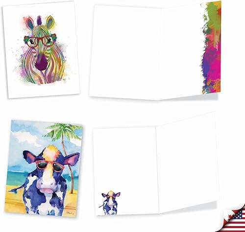 Miniatura 4 de The Best Card Company - Juego de 36 notas en blanco surtidas de 4 x 5.12 pulgadas con sobres (6 diseños, 6 de cada uno) Fun Friendship, paquete