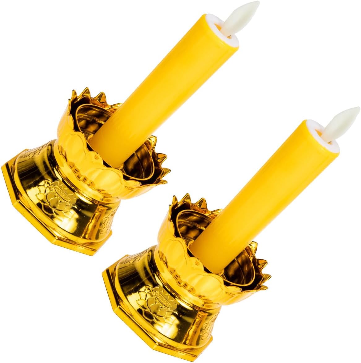 Battery Operated Led Window Candles Flameless Candle Lights for Home Decor Warm Glow Electric Candle Lamps 6.29 X 2.83 X 2.83 inch 1 Pair of Lights