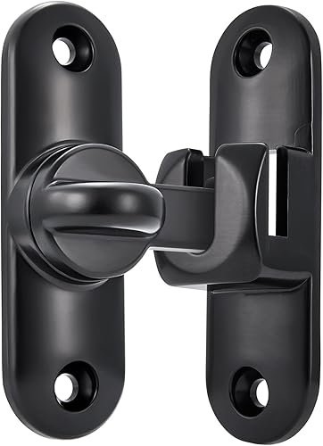 Miniatura 7 de INIRET Pestillos negros para puerta de granero, cerradura de puerta de 90180 grados, hardware de cierre de puerta abatible, cerradura de puerta de