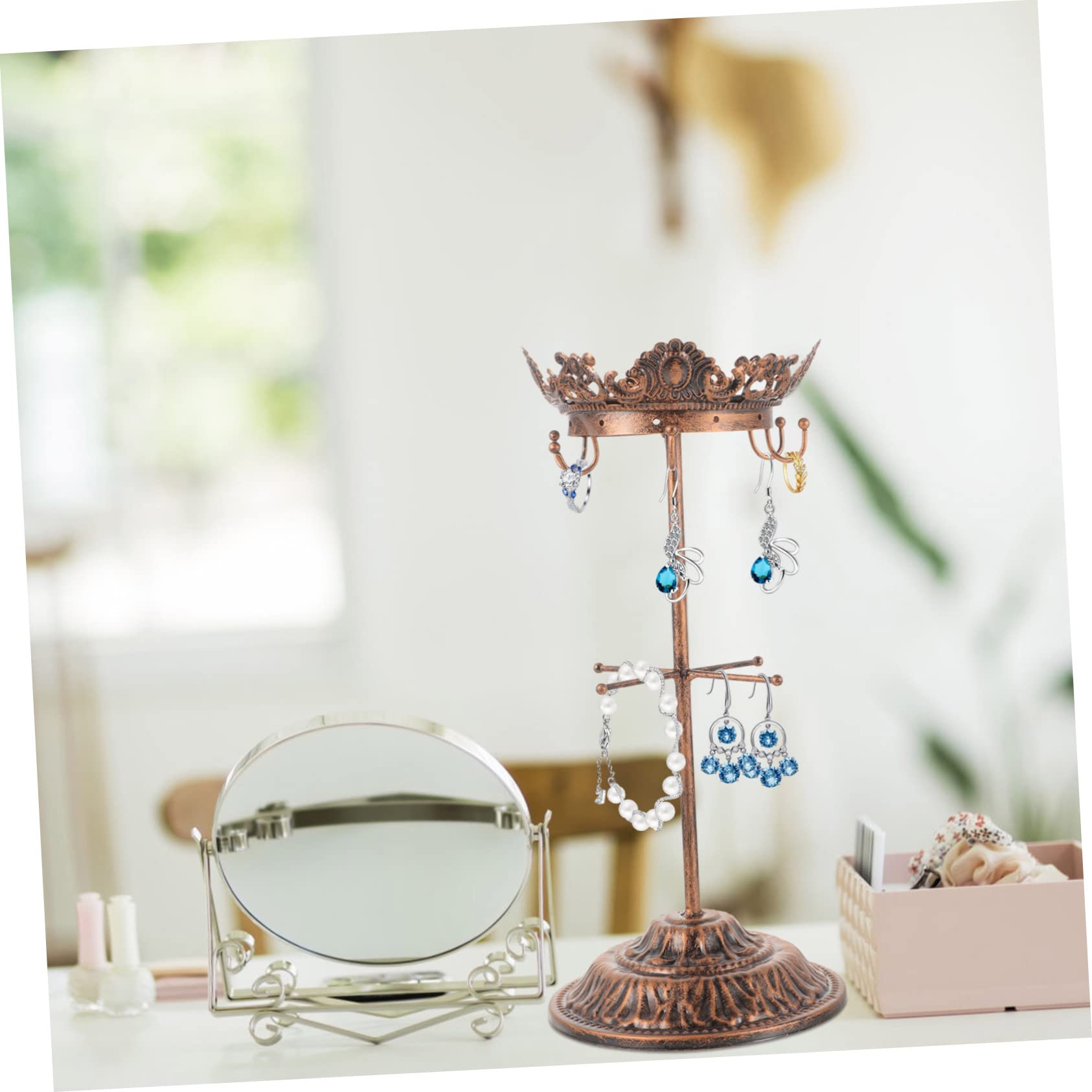 FOMIYES Espositore in Metallo Livello per Organizer Decorativo per Collane Multifunzionale per Casa Ufficio