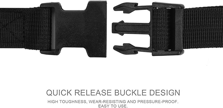 6 Pack Luggage Nylon Straps with Quick Release Buckle Utility Straps for Travel Packing Outdoor Sports, M, Black