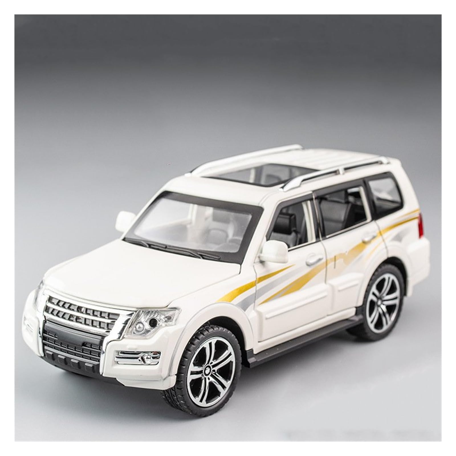 AUDSNI Die-Cast Diecast Car Model 1:32 For Mitsubishi For Pajero Alloy Die Casting Model Car Ornaments(White)