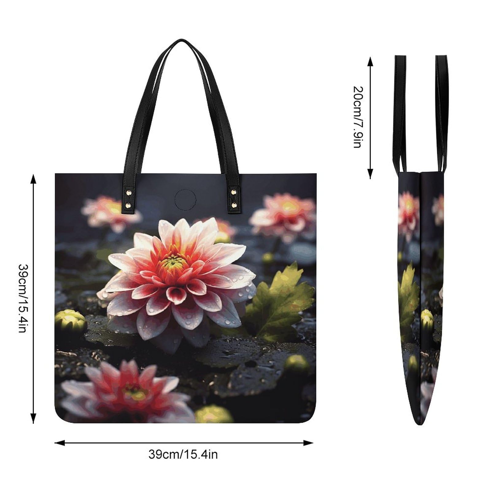 Flower Large Leather Handbags Women Fashion Handbag Multifunctional Travel Bag It Is A Great Gift for Mothers, Teachers, Friends, Bridesmaids
