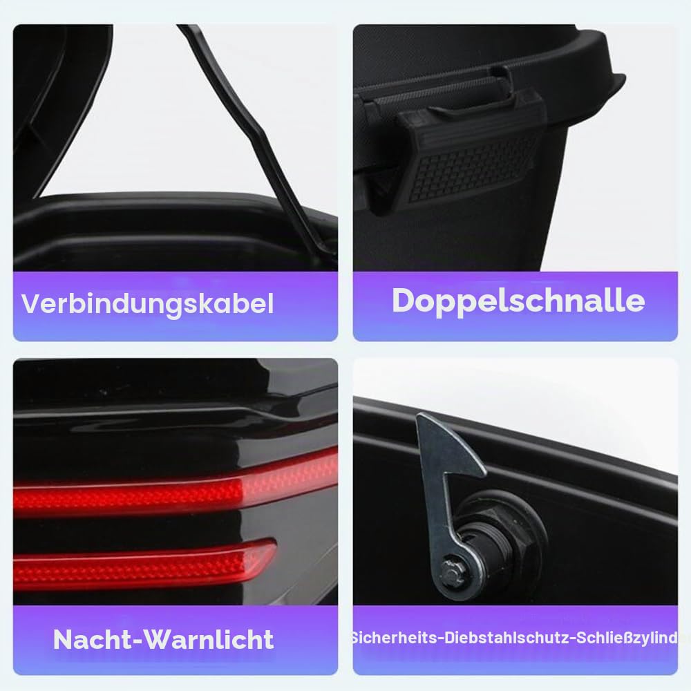 Motorradkoffer Topcase, Topcase Für Roller, Wasserdicht Motorrad Heckbox-mit Installieren Platte & Rückenkissen, Für Lager Helm Großes Gepäck (Farbe : Blau, Größe : 41x40x30cm)