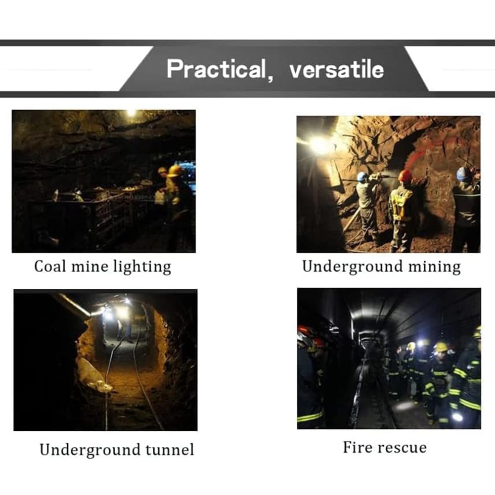 Linterna Frontal para Minero, Linterna Frontal para Mina De Carbón a Prueba De Explosiones, Luz De Tapa De Seguridad para Minero Impermeable Recargable, Luz Fuerte Y Luz Débil Ajustable