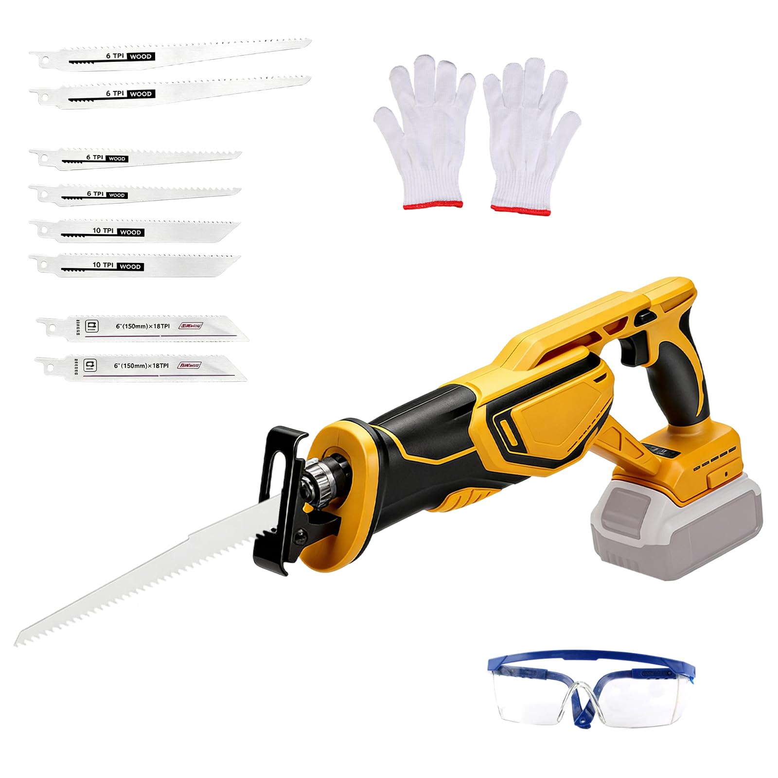 Cordless Reciprocating Saw for Dewalt 20V Brushless Wood Saw 8 Blades