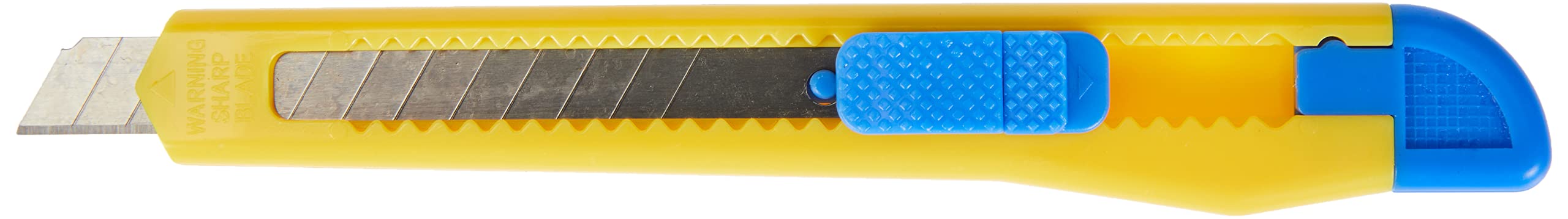 Danubio 7945001 – 99 Cutter/Seguridad Cutter, plástico, con bloqueo de seguridad, 9 mm, color azul/amarillo