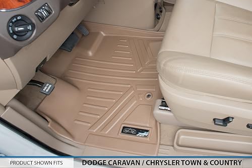 Miniatura 2 de MAXLINER - Juego de alfombrillas de 3 filas para Dodge Grand CaravanChrysler Town & Country 2008-2018 (solo Stow'n Go)